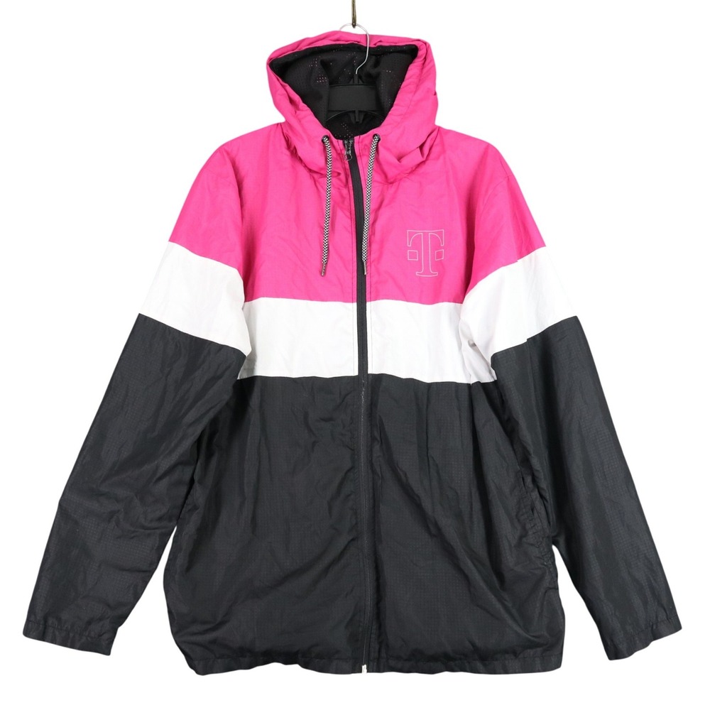 T-Mobile Windbreaker Jacket Mens S Colorblock Lined Techwear Employee Uniform